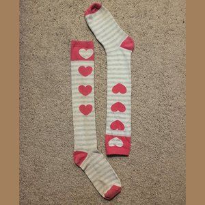 Pink and Grey Kids Long Socks